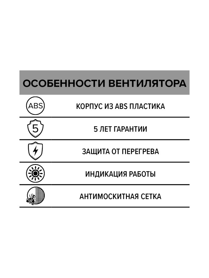 ERA 4, Вентилятор осевой вытяжной с антимоскитной сеткой D100